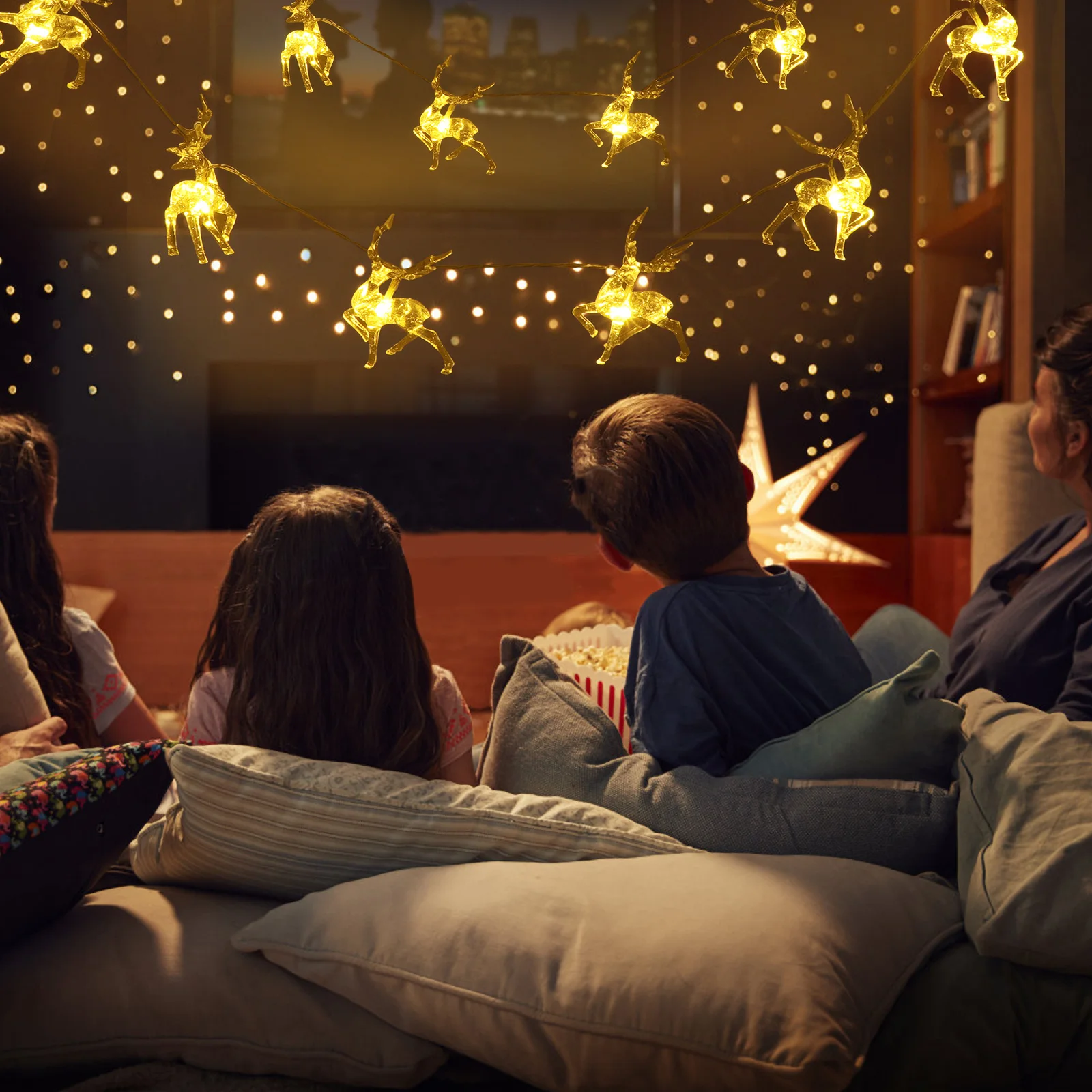 

1Pcs Xmas Lamp String Reindeer LED Decorative Light Christmas Light String Lamp Party Warm Charming Holiday Atmosphere