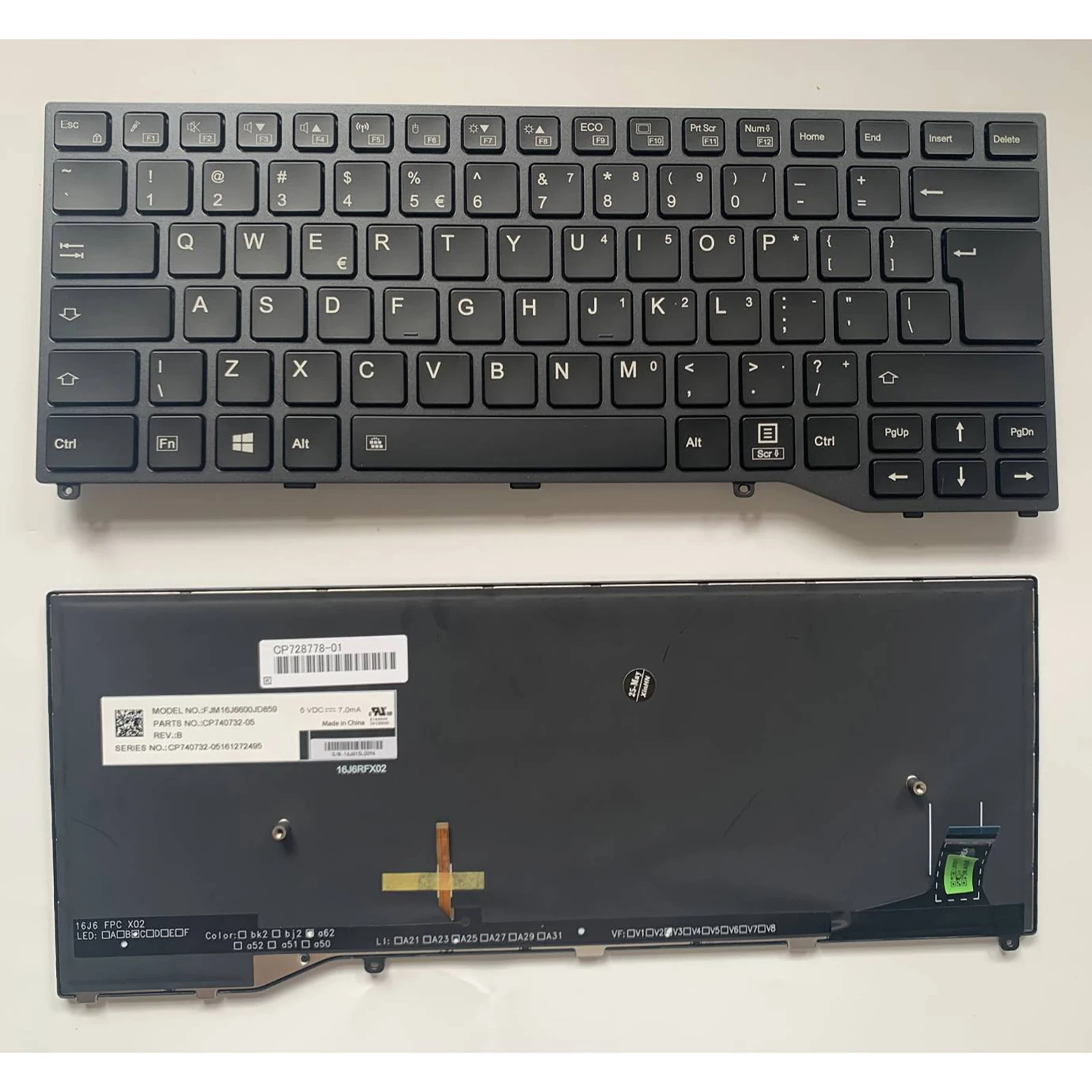 

Клавиатура с подсветкой и раскладкой пользователя для Fujitsu LifeBook U7410 U747 U748 U749 E548 E448 7U14A1 7U14A2, новая