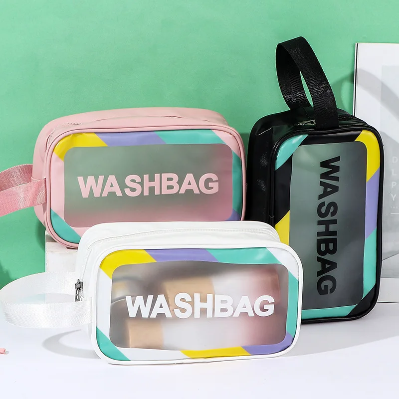 Cosmetic Bag Transparent Washbag Waterproof Multicolour Portable Travel  Makeup Storage Bag Organizer PVC Cases