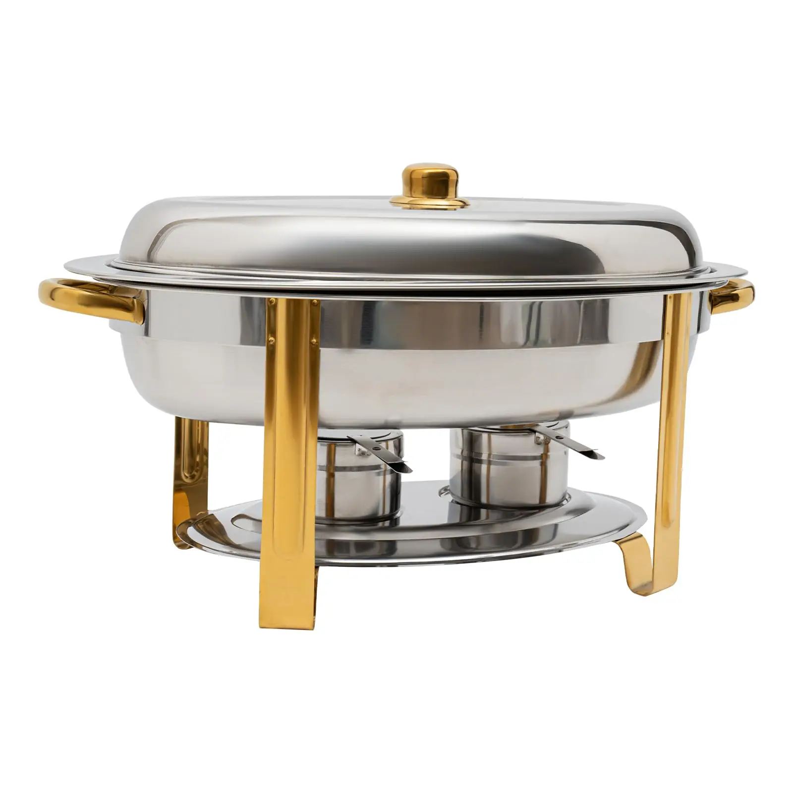 

Round Chafing Dish Stainless Steel Chafer Roll Top Chafer for Catering Buffet Warmer Set Dinner Serving Buffet Warmer with Pans