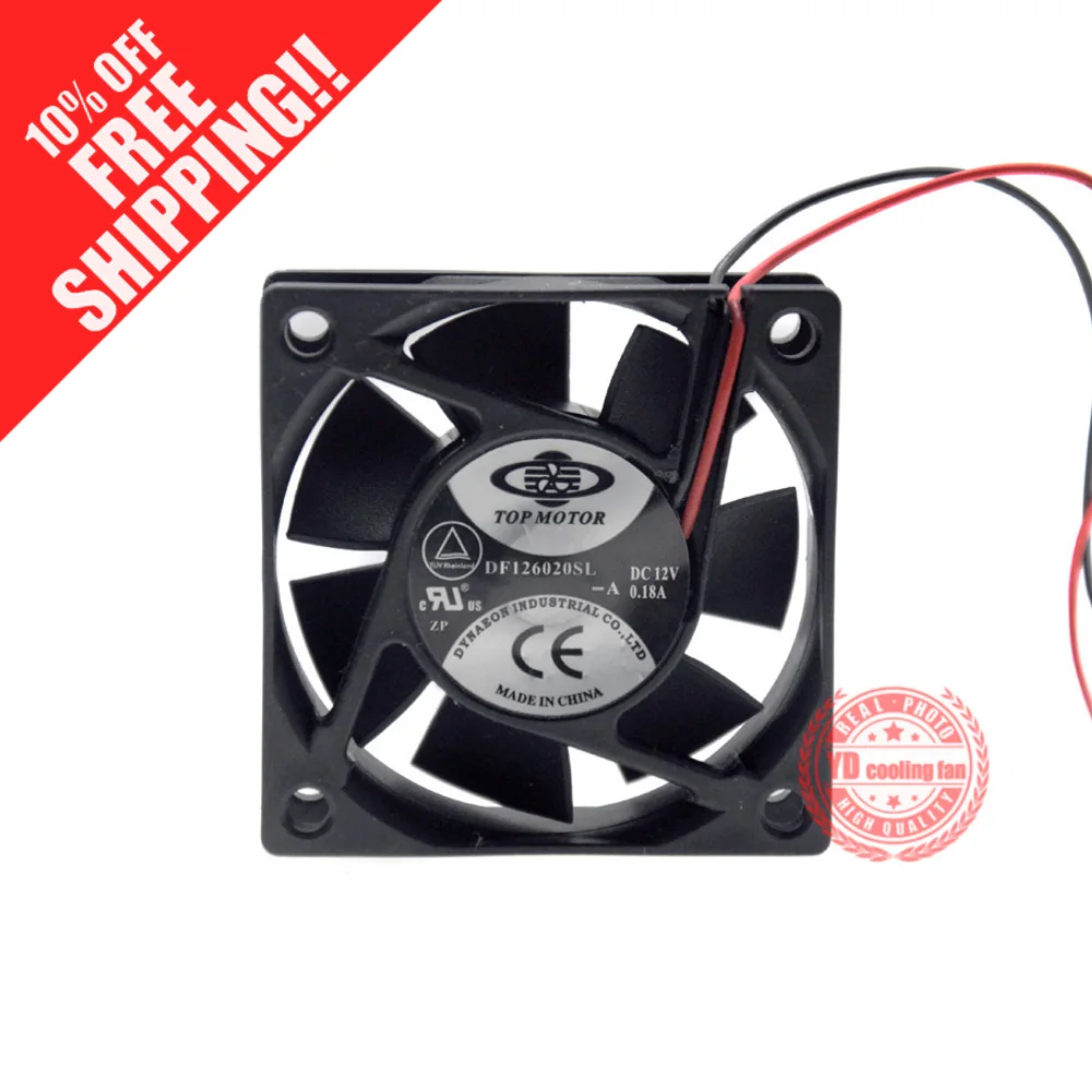 

NEW TOP MOTOR DF126020SL BH 6020 12V 0.18A 6CM Ball bearing cooling fan