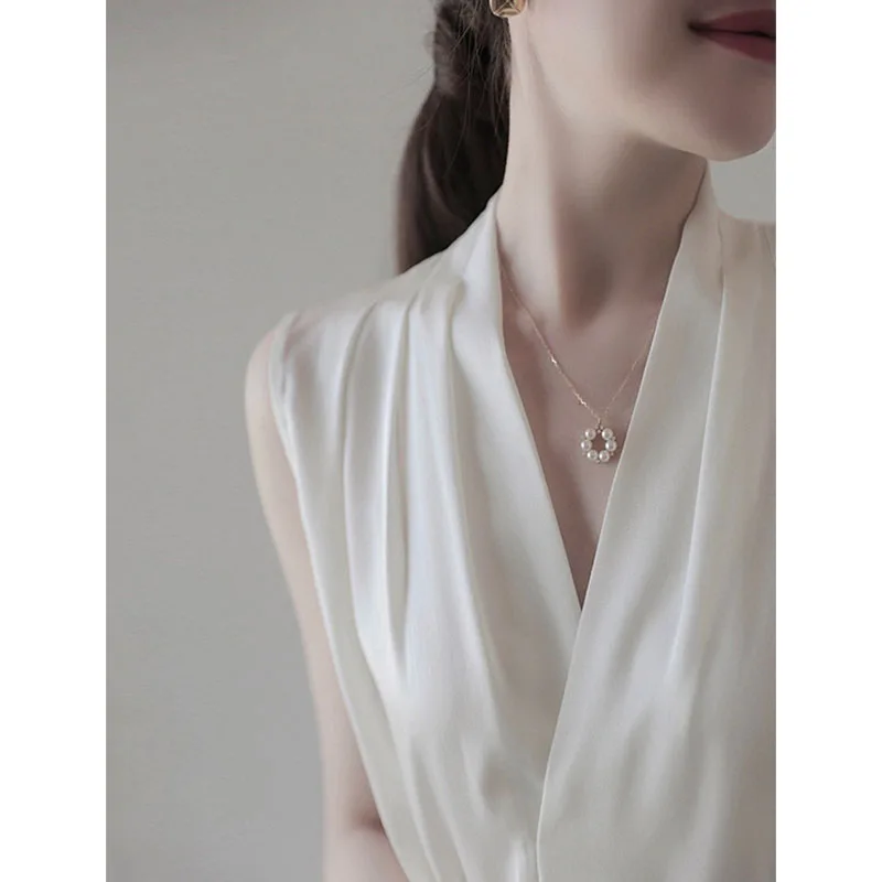 

Ele Knowlable Svel Casual irt Women's V-ne Cross Overlap Slim Fit Outerwear Base Layer Summer Top