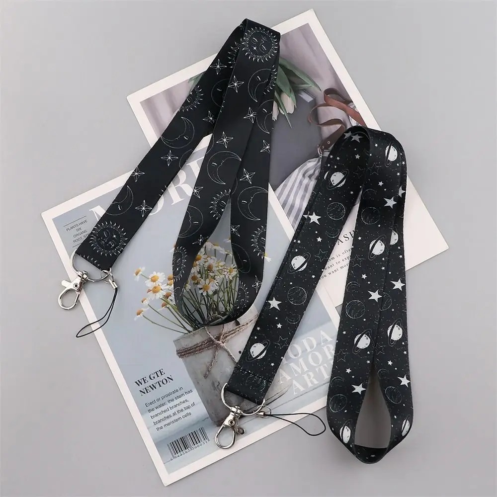 

Vintage Cute Card Holder Sun and Moon Keyrings Stars Lanyard Hanging Rope ID Card Holder Phone Neck Strap Badge Holder