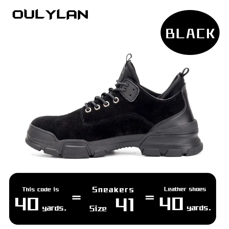 Large Size 36-48 Work Safety Shoes Men Ourdoor Hiking Sneakers Anti Piercing Protective Shoes Steel Toe Anti Smashing Shoe