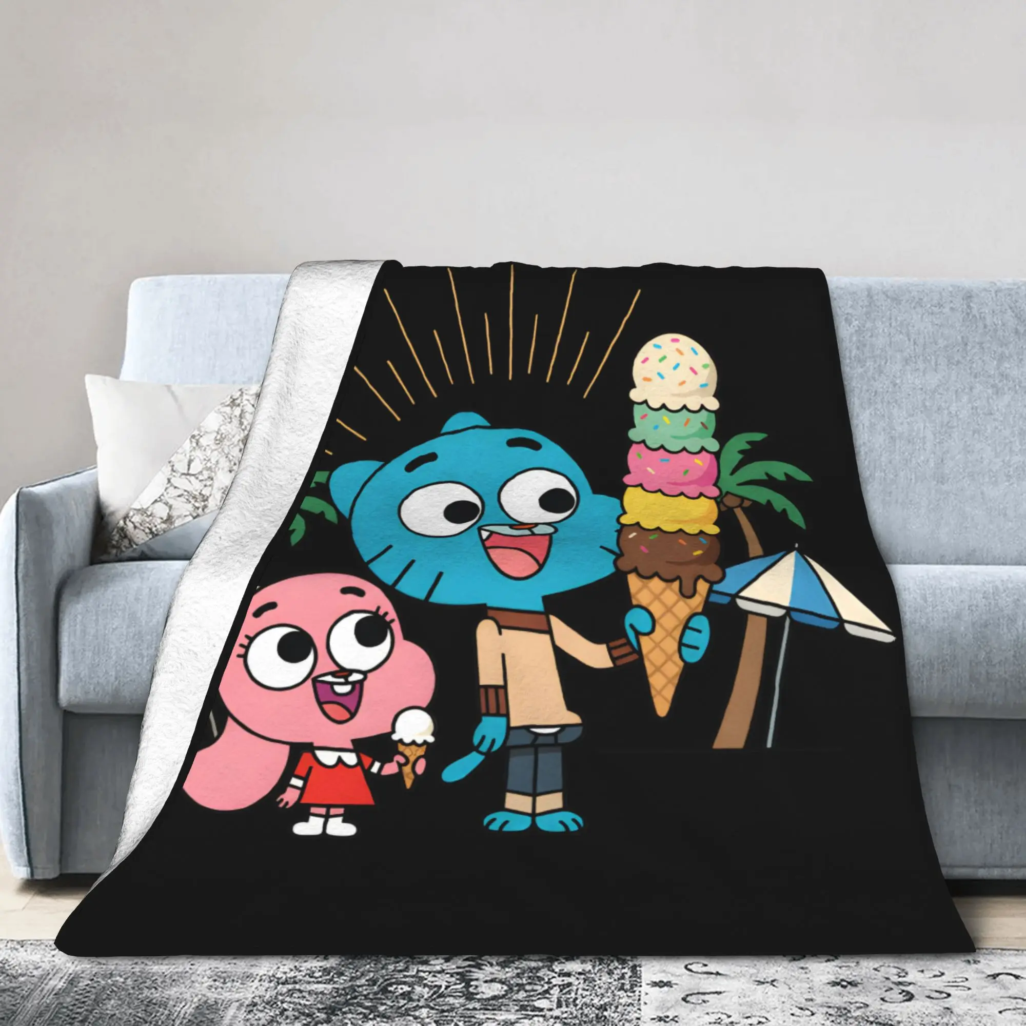 Gumballs & Anais Ice Cream  Velvet Throw Blanket  Blankets for Bedding Office Lightweight Bed Rug,