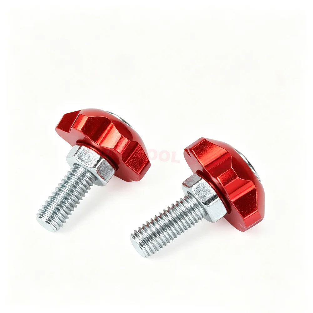 Colorful Aluminum Alloy Hex Star License Plate Bolts M6 Stainless Steel Screws For Car Motorcycle Modification Fasteners 10Sets
