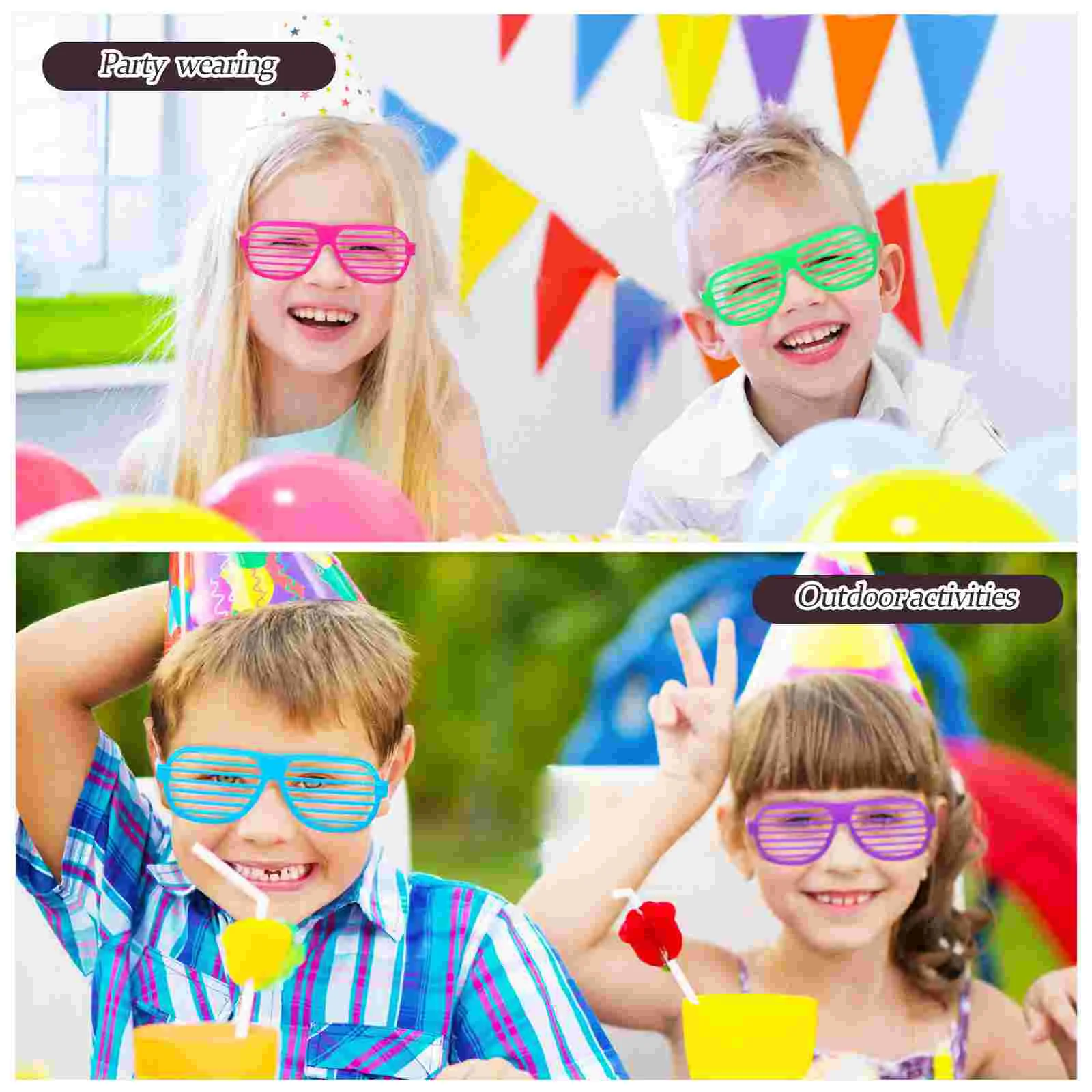 18 Pcs Party Eyewear Accessories Window Shutters Shades Sun Mirror 80s Favors Glasses Frames Dress Costume