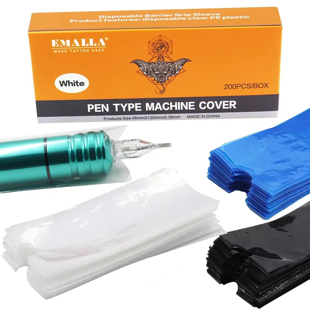 

200PCS Tattoo Pen Machine Bags Sleeves Tattoo Machine Pen Covers for Accessory Protection Bags Tattoo Accessories