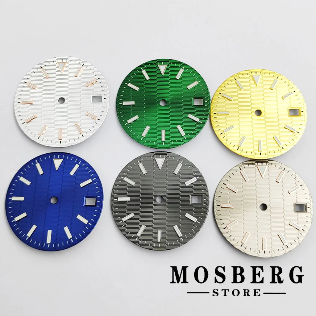 Sterile 28.5mm Watch Dial Luminous Blue Watch Faces For NH34 NH35 NH36 Watches Automatic Movement Accessory NO Logo