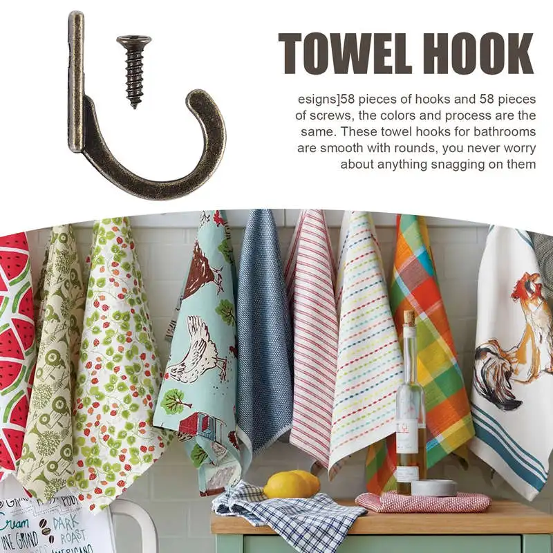 ABWR-58 buah kait tempel dinding, kait mantel kecil, gantungan tunggal untuk cangkir kopi gantung, handuk dapur