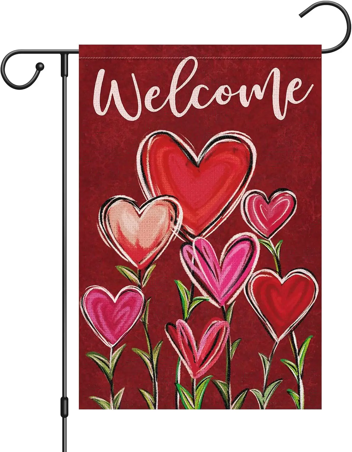 Louise Maelys Garden Flag Love Heart 12x18 Inch Double Sided Welcome Small Burlap Seasonal Holiday Yard Outdoor Outside Home EEZ