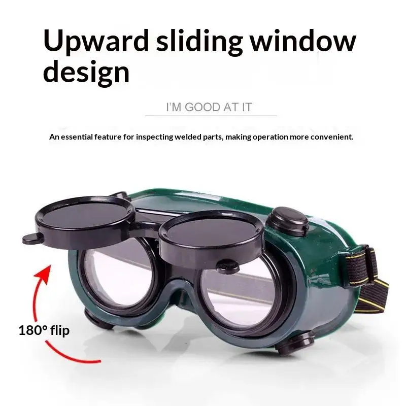 -Portable Chemical Safety Goggles Anti-Glare Welding Eyewear Scratch Resistant for Metal Processing Factory Work