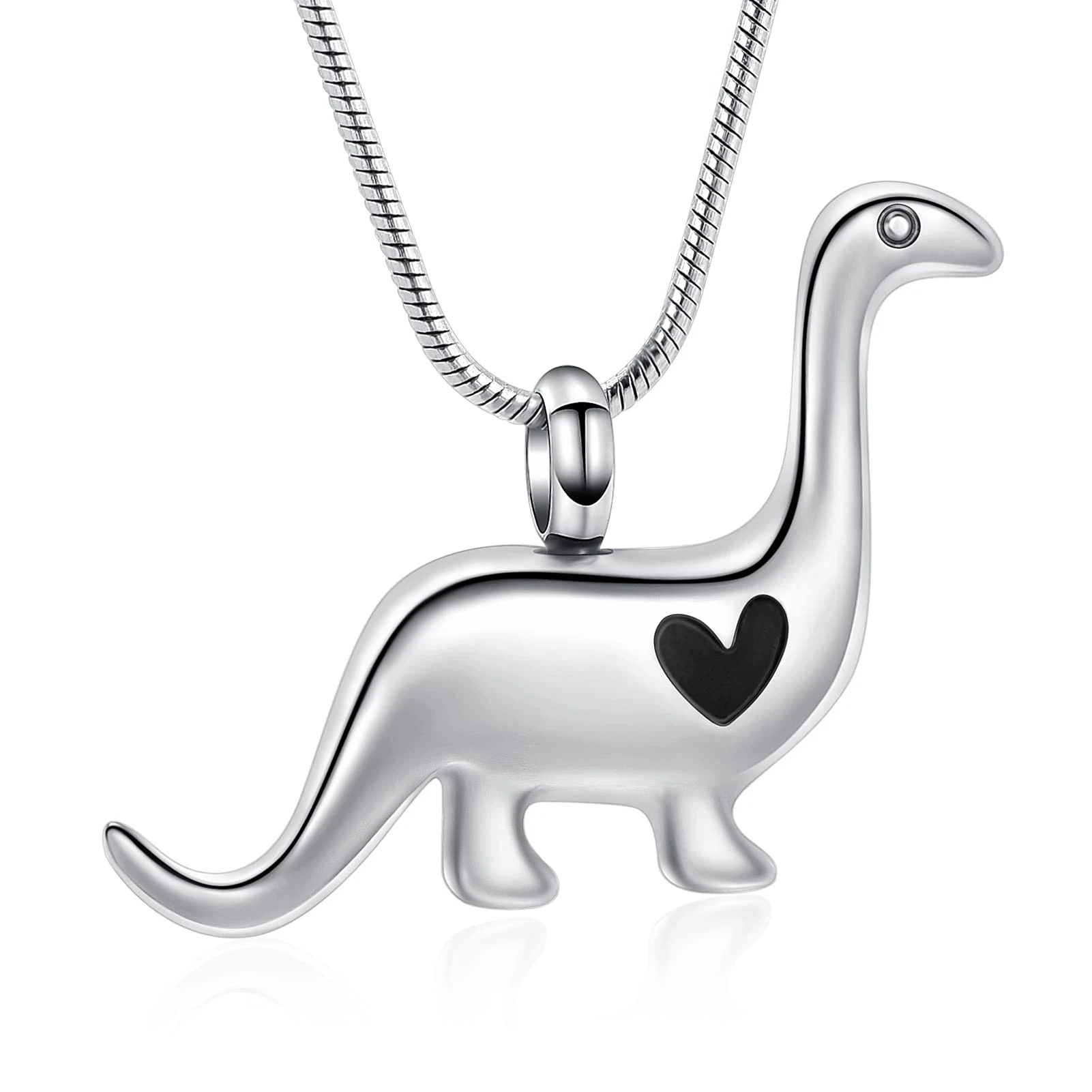 

Dinosaur Stainless Steel Keepsake Necklace For Ashes For Pet Cremation Urn jewelry Holder Memorial Locket Women Men Boy Gifts