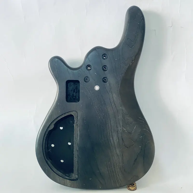 EB356  Solid ASH Wood 5 Strings Electric Bass Body Active JB Pickups DIY Replace Bass Parts Transparent Black Color