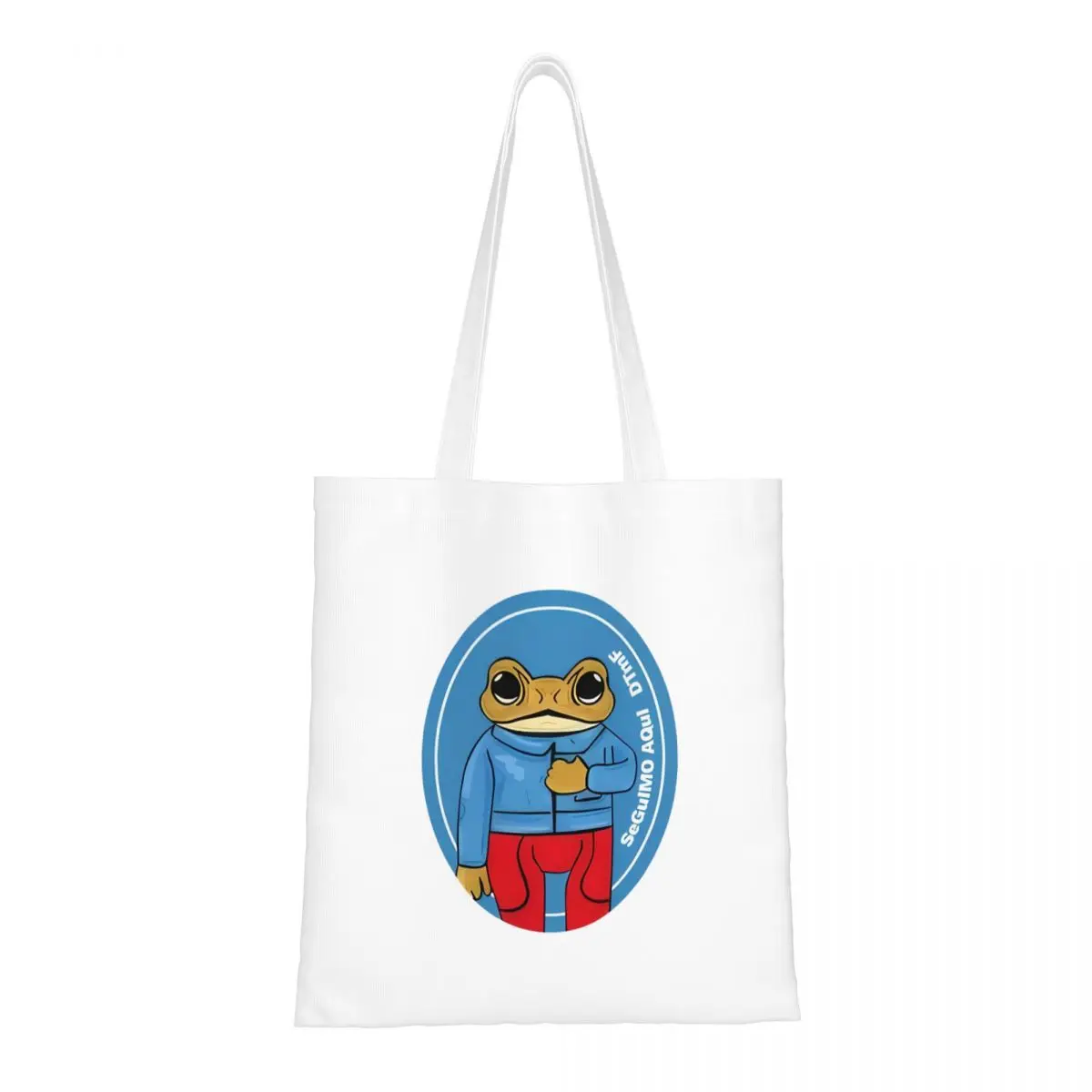 

DTMF With Bear Cartoon Debi Tirar Mas Fotos Canvas Tote Bag Reusable Large Capacity Bad Bunny Trend Bags for Women Men