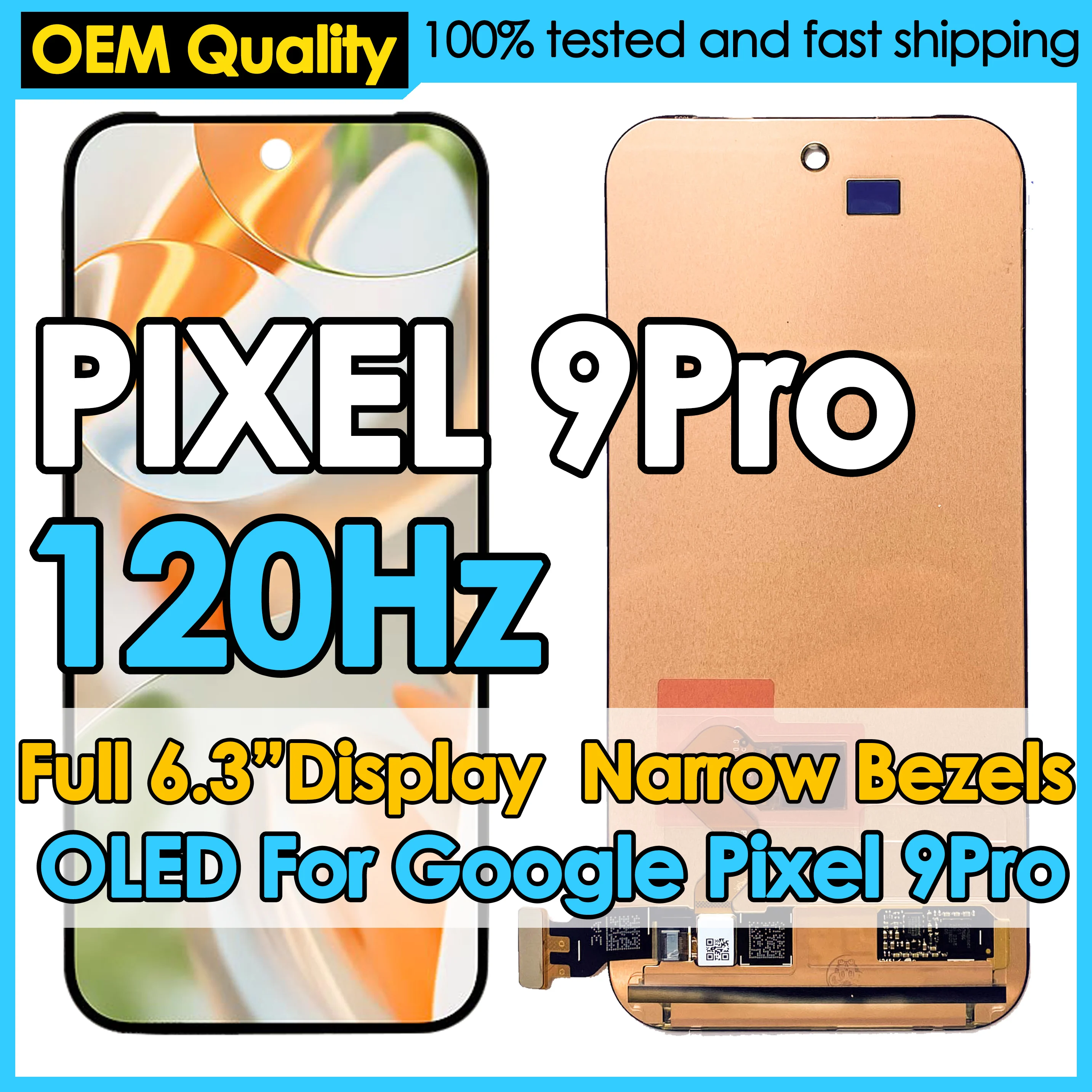 OEM 120Hz OLED For Google Pixel 9 Pro Screen Replacement LCD Phone Mobile Display Touch Digitizer Assembly Repair Kit 9Pro