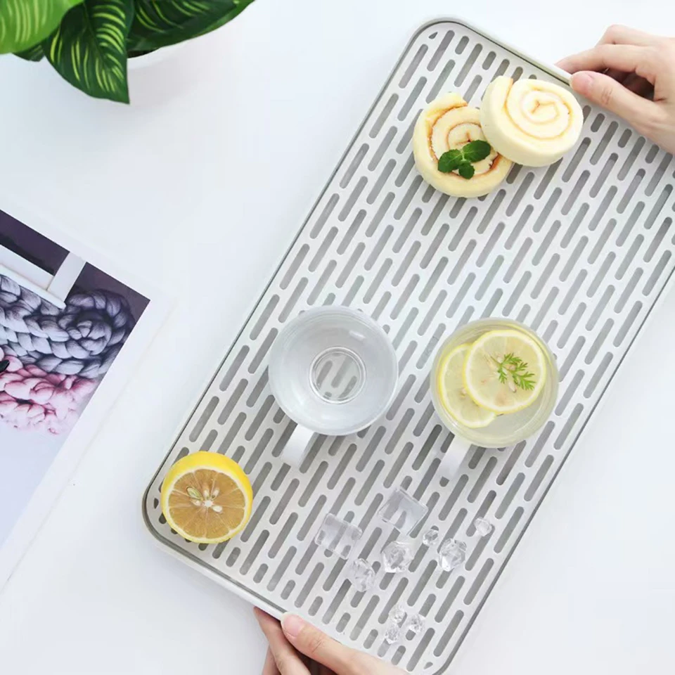 Double-layer Drain Tea Tray Removable Saucer For Household Use Fruit Pallet For Water Cups For Kitchen Bar Drain Tray