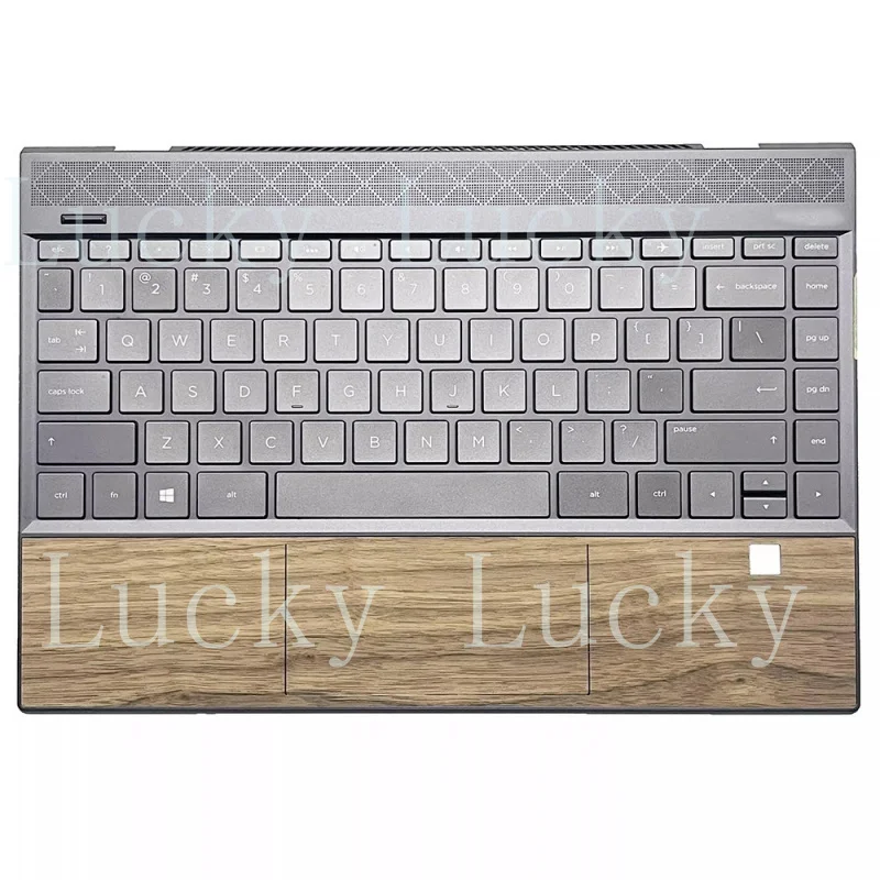 f   US Keyboard&PalmRest For HP 13-AQ L53418-001 with backlit wood grain version