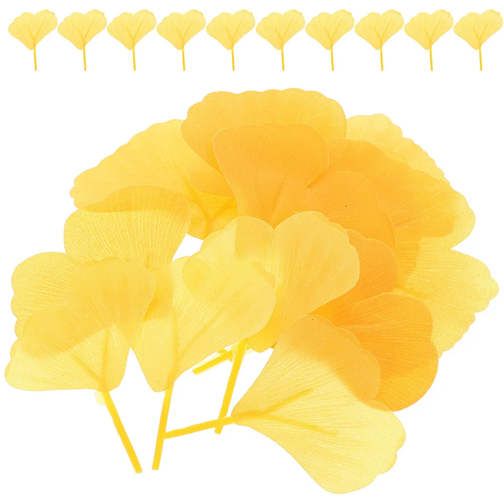 

200Pcs Artificial Ginkgo Leaves Realistic Fall Decor for Home Wedding Party DIY Table Centerpiece Thanksgiving Decoration