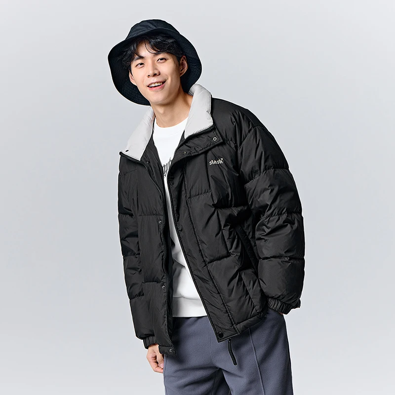 Semir Down Jacket Men 2023 Winter New Solid Color Simple Exquisite Fashion Warm Loose Stand Collar Jacket