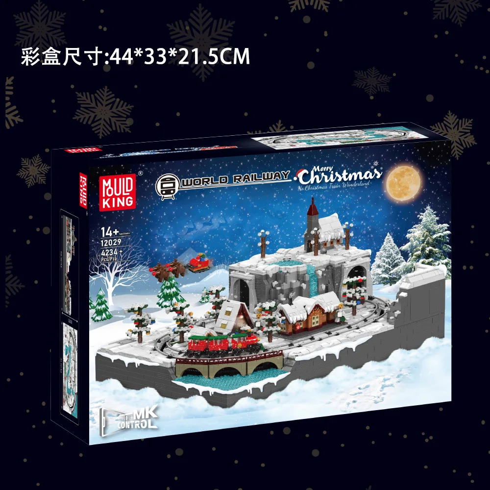 Schimmel Koning 4234 Stuks Kerst Trein Wonderland Bouwstenen Met Lichte Muziek Vakantie Cadeau Kid Educatief Montage Speelgoed 12029