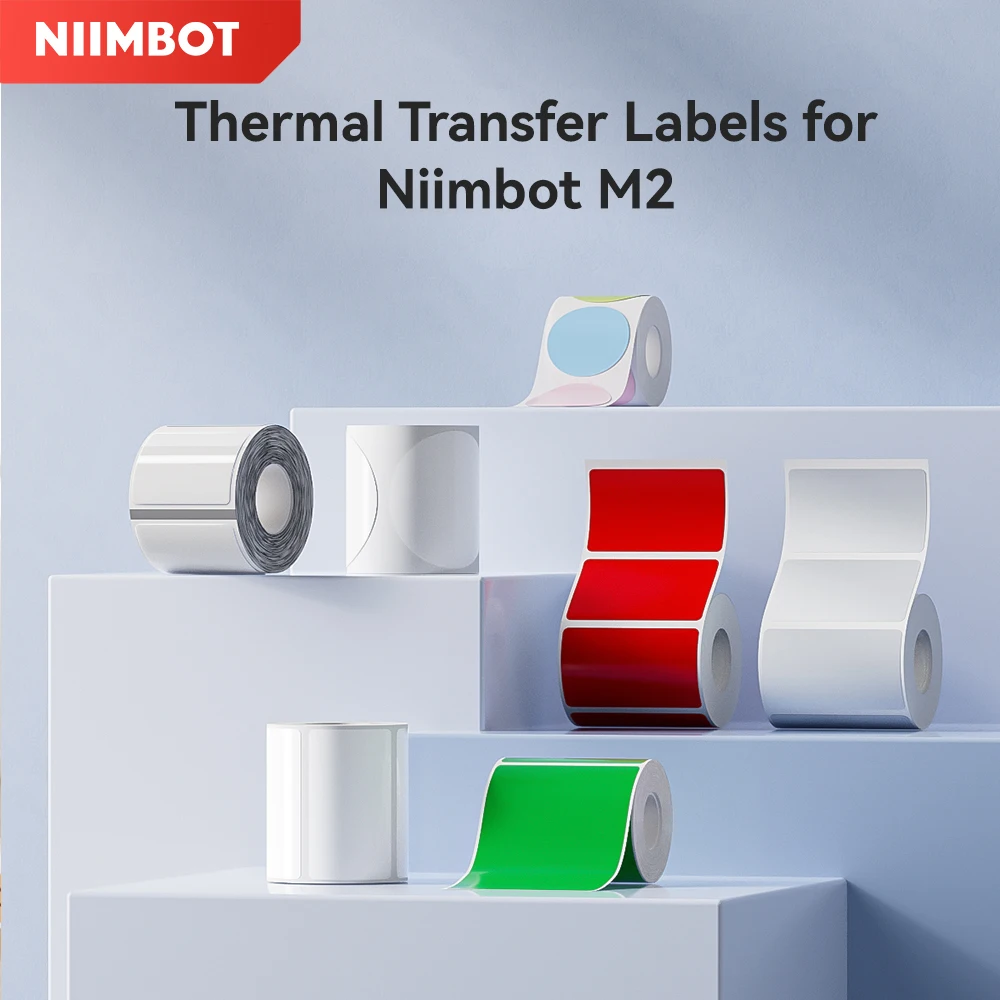 Niimbot M2 프린터 용 열전 사 라벨 열전 사 리본 홈 오피스 20-50mm 너비 라벨 용지 스티커