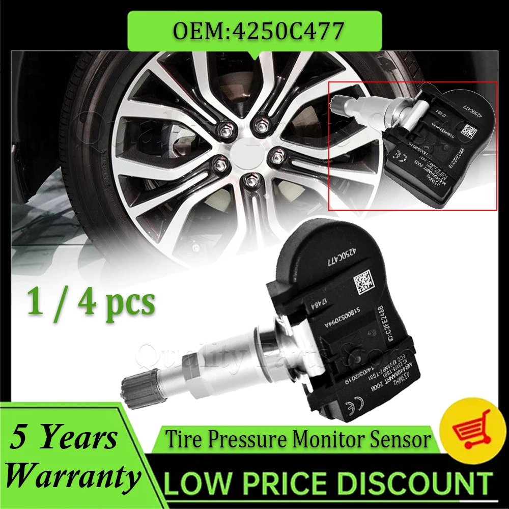 

For Mitsubishi ASX L200 Lancer Outlander Spacestar Peugeot ION Fiat Fullback 1/4PCS TPMS Tire Pressure Monitor Sensor 4250C477
