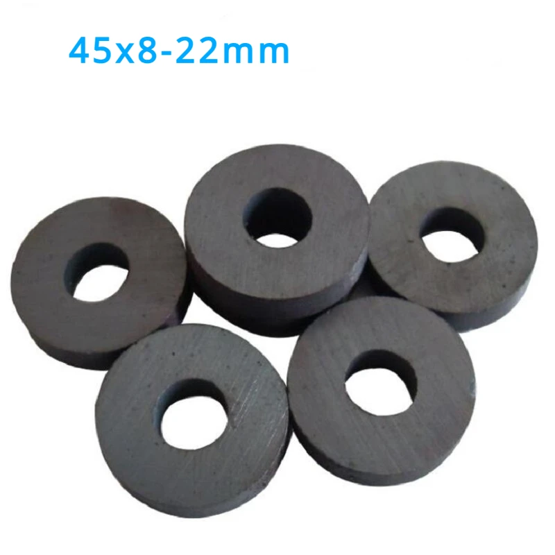 5/10Pcs Y30 Ring Ferrite Magnet 45*8 mm Hole 22mm Permanent magnet 45mm x 8mm Black Round Speaker 45X8 45-22*8MM