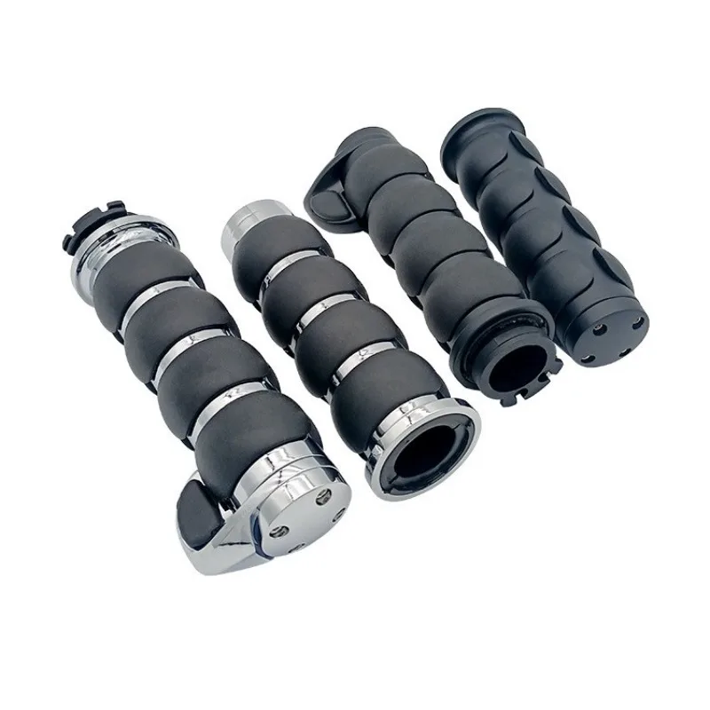 Universal Motorcycle  Aluminum Rubber Hand Grips Silver Black Motorcycle handlebar cover