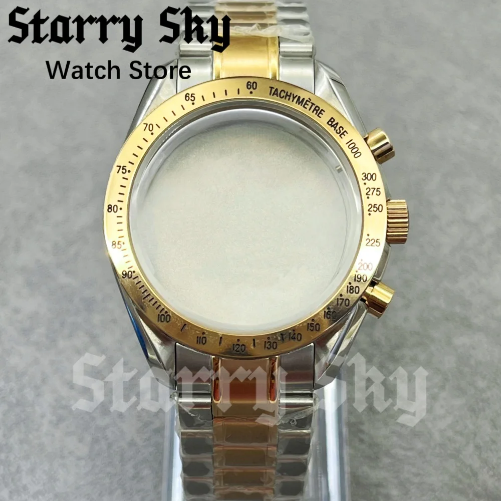 

Starry Sky 40mm High Quality Chronograph Watch Case With Band Watch Parts Suitable For VK63 VK64 Quartz Movement Watch Accessory