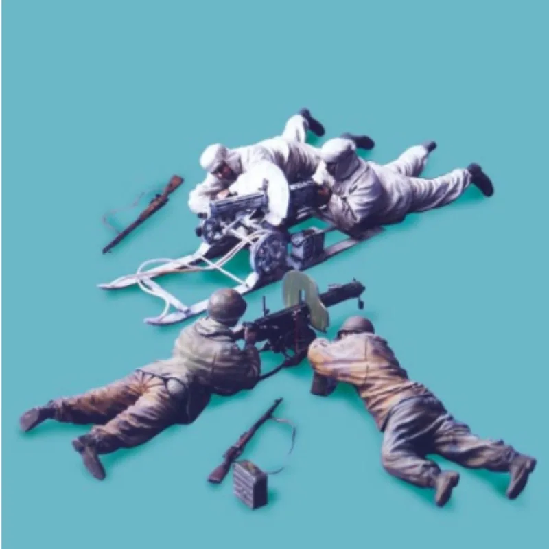 

1/35 Resin Figure Model Building Kits Historical Military Miniature MAXIM'S Machine Gun Set 2 Figures Unassembled Unpainted 969A