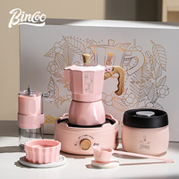 BINCOO Dual Valve Moka Pot Extraction Coffee Pot Espresso Coffee Maker Italian Home Outdoor Hand Brewed Coffee Pot 220v Gift Box