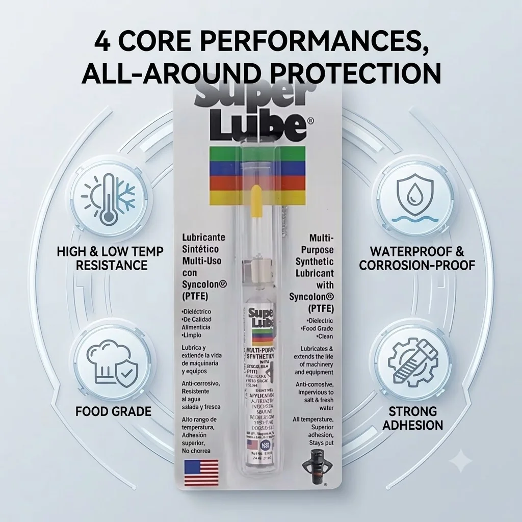 Super Lube 51010 Synthetic Oil Multi-Purpose Food Grade Lubricant with Syncolon PTFE Precision Oiler
