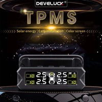 Car TPMS Tire Pressure Monitoring System Smart Alarm Tyre Sensor Solar Charge IP68 Waterproof 6 Bar With 360 Adjustable Bracket