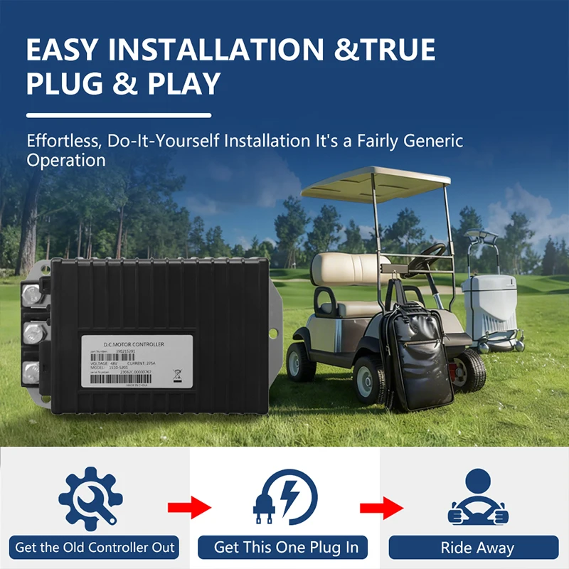 48 فولت 250A وحدة تحكم محرك التيار المستمر 4626750 لسيارة كورتيس كلوب DS عربة جولف 1510-5201 الولايات المتحدة