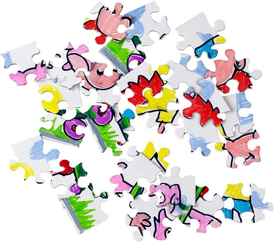 100 puzzles vierges - 5,5 x 8 pouces, 28 pièces chacun - Invite Hygloss DYI Party, parfait pour la décoration, les activités pour enfants, A