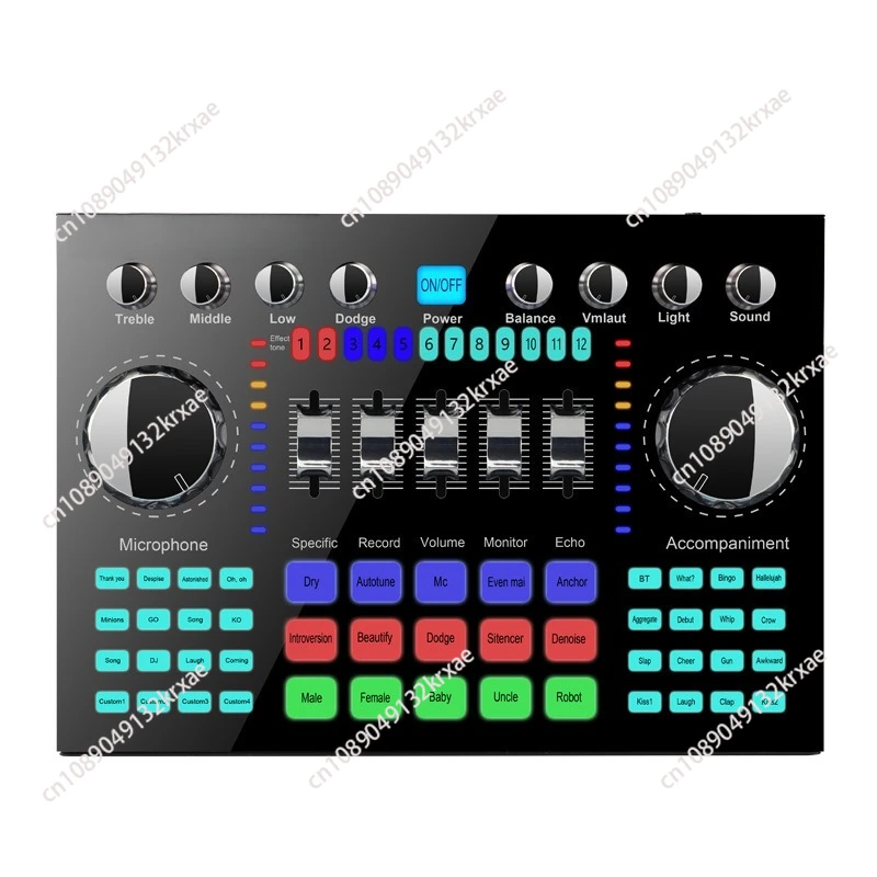 Popular K1 Bluetooth USB Live Sound Card Kit Mobile Phone Computer Network Karaoke Microphone Mixer