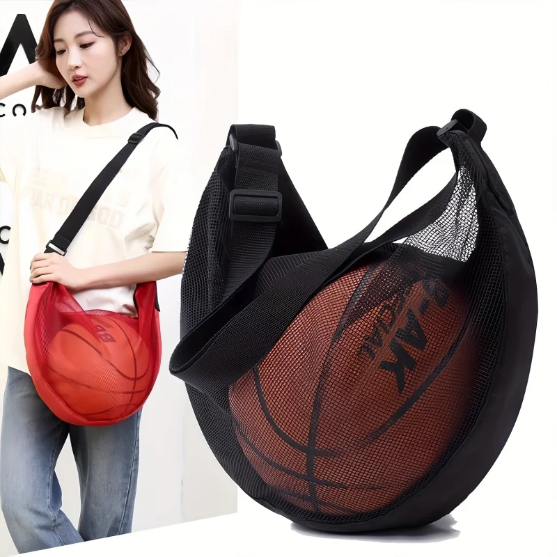 1pc Large-capacity Basketball Bag, Shoulder Crossbody Bag, Sports Training Ball Storage Bag, Basketball Bag, Volleyball Net Bag