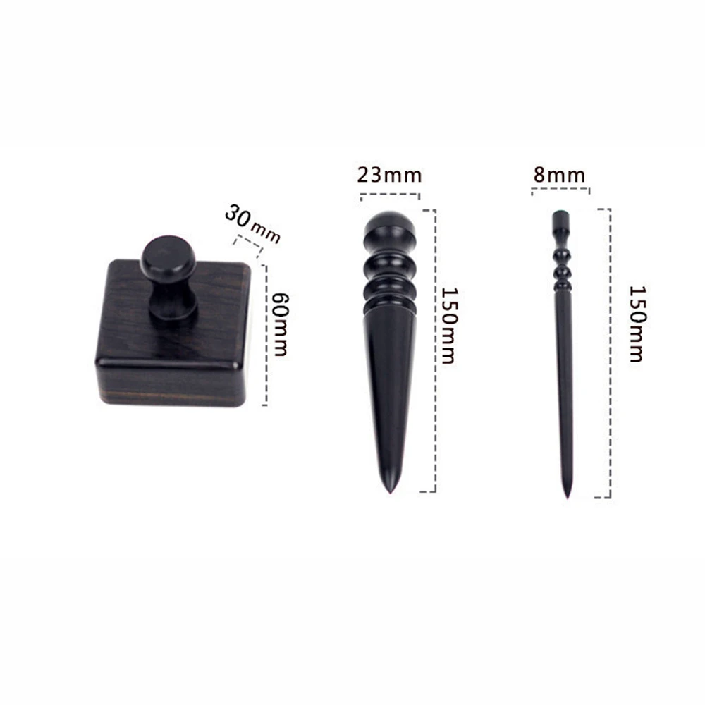Leather CraftsmanshipBlack Ebony Polish Stick, DIY Leather Grinding Block, and Natural Wood Edge Grinding and Polishing Rod