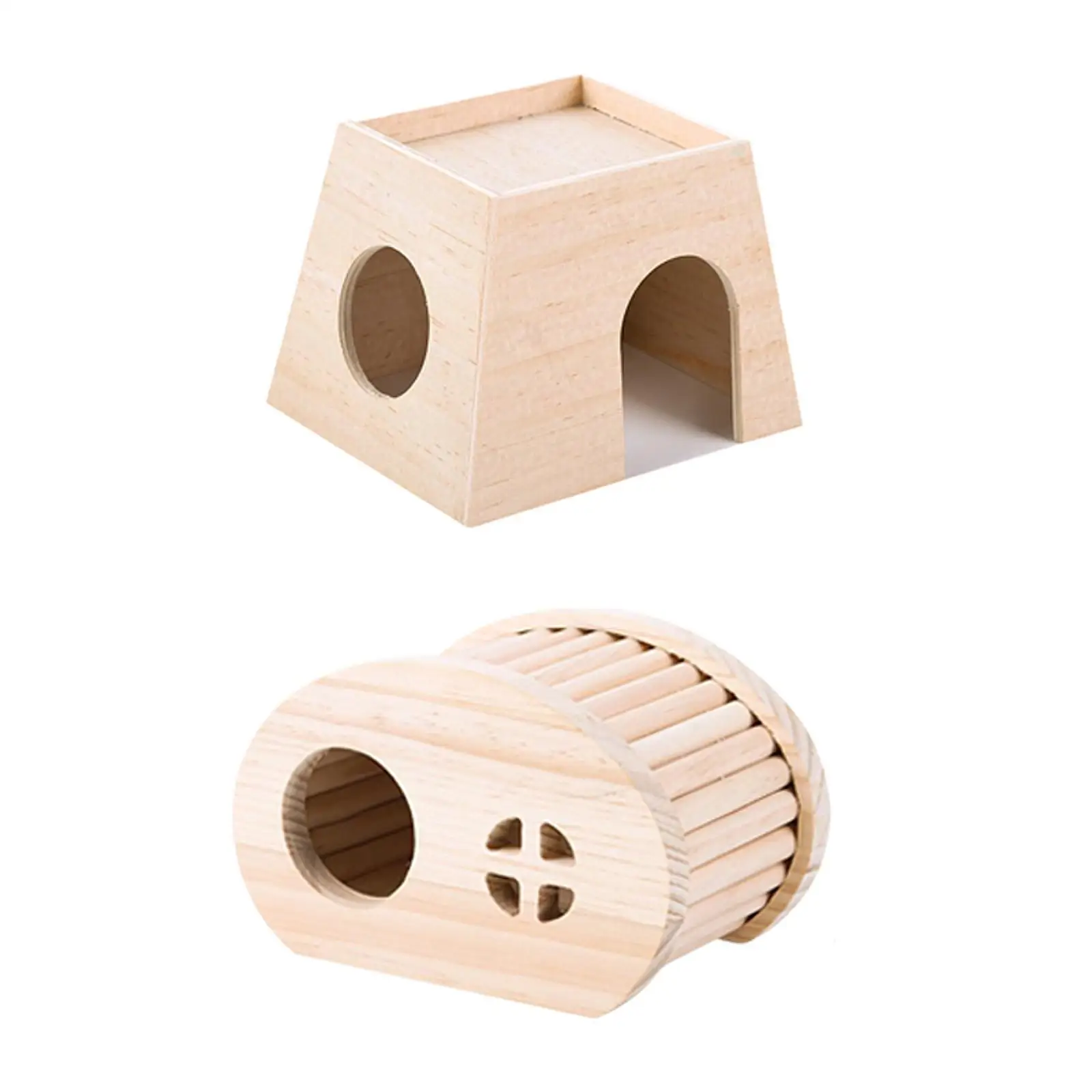 Wooden Hamster House Small Pet Habitat for Hedgehog Gerbils Rutin Chicken