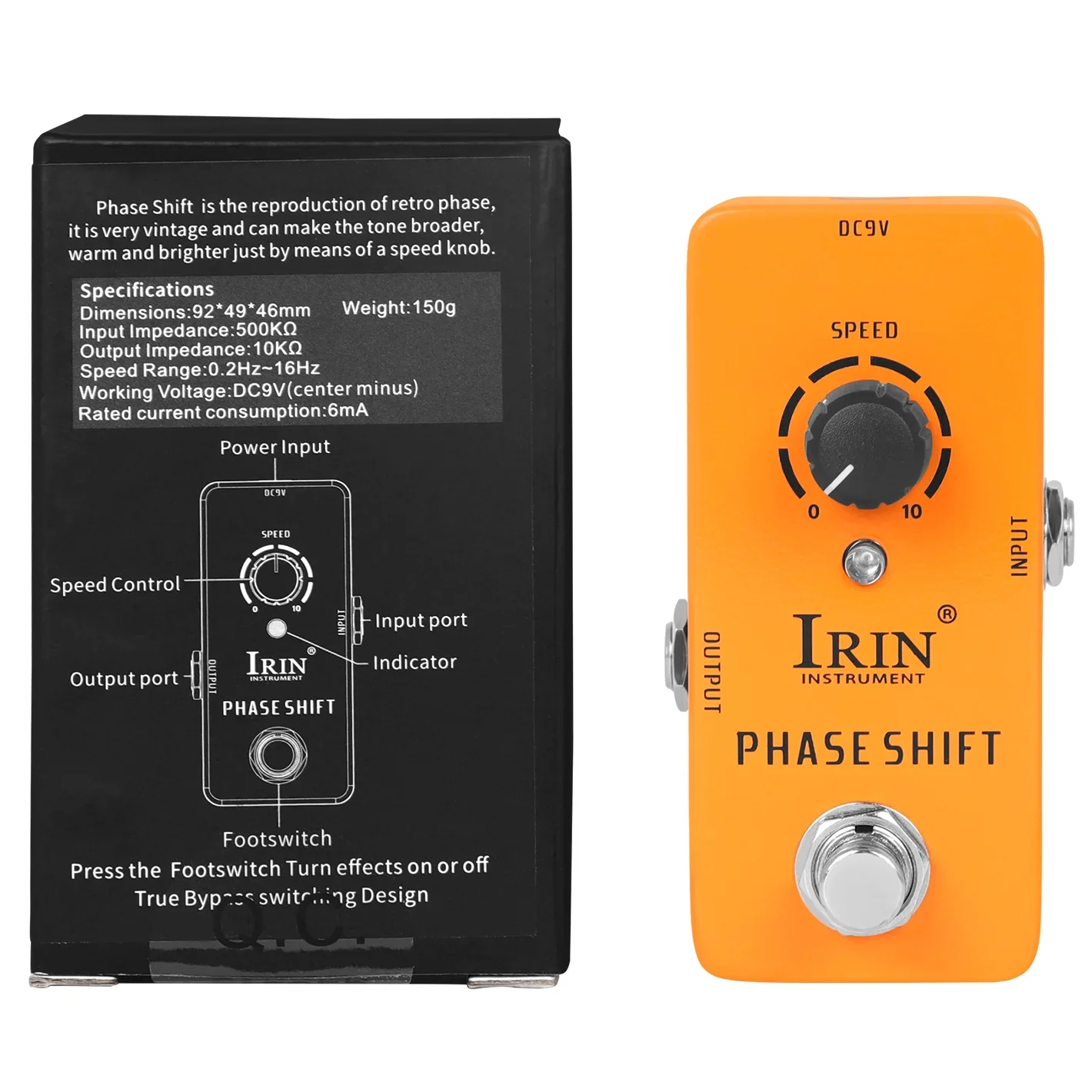 IRIN Electric Guitar Effect Pedal RS-06 Phase Shift Effect Pedal True Bypass Mini Single Guitar Pedal Electric Guitar Accessory