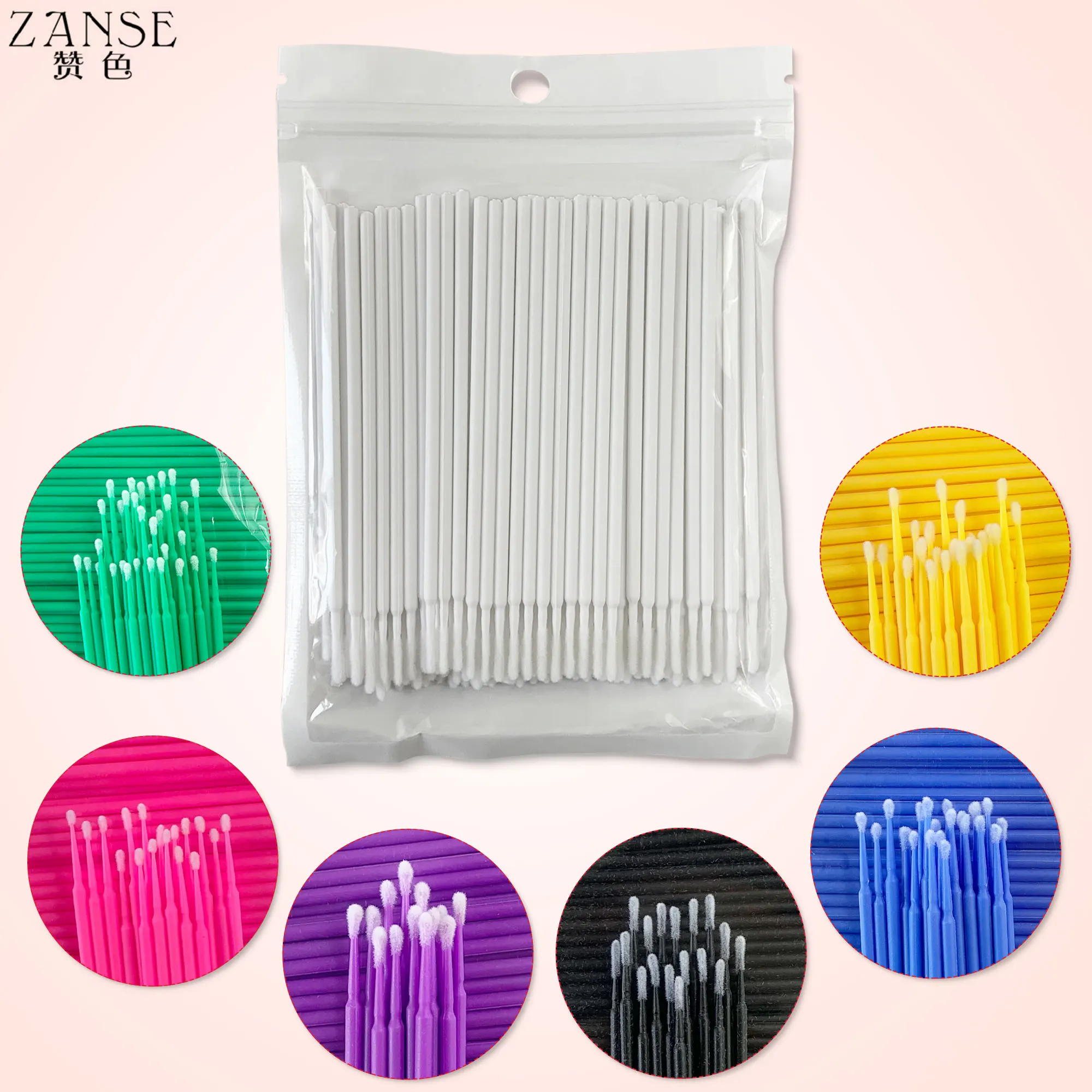 Eyelash Extension Cleaning Swabs Disposable Cotton Swab  Brush For Coloured Crystal Swabs Micro Brushes Makeup