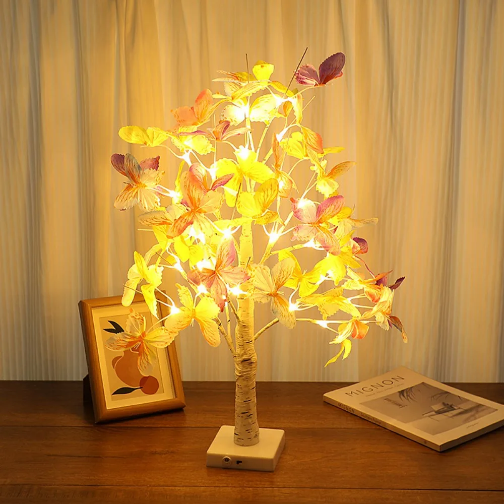 1PC24LED Colorful Butterfly Tree Lamp Shape Lamp Decorative Lamp,Battery Powered(Without battery),Used For Wedding,Party