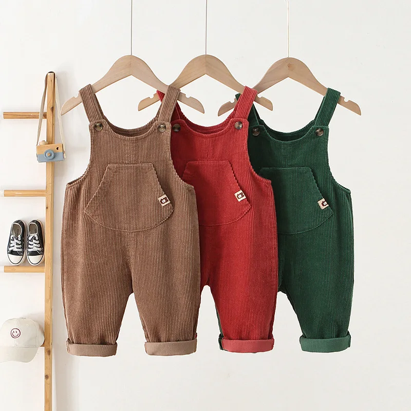 

LILIGIRL Autumn Kids Clothes Corduroy Boys Overalls Boys Jumpsuits Base Playsuits Girls Outfit