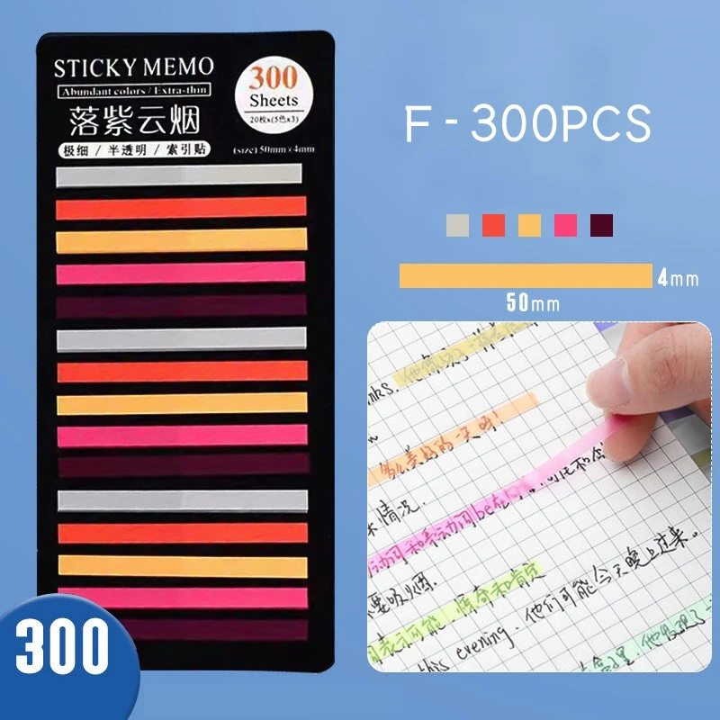 Imagem -06 - Auto-adesivo Rainbow Sticky Notes 300 Folhas Posted it Caderno Ler Bookmark Tabs Papelaria Estética