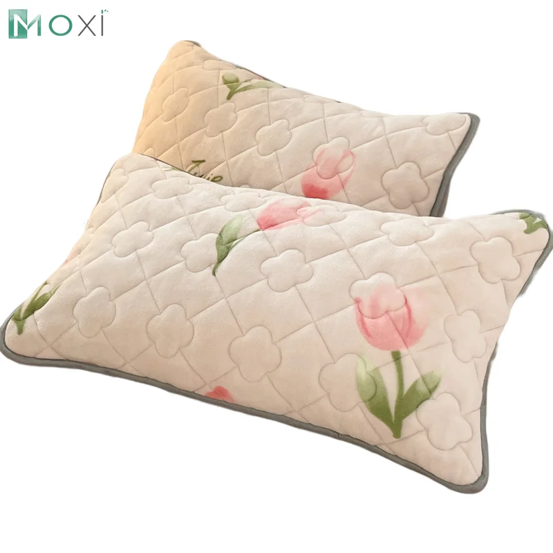 

AISIRUI 2pc Winter Thinken Pillow Case Milk Velvet Fabric Pillowcase on Bedding Warm and Comfortable Home Decoration 48x74cm