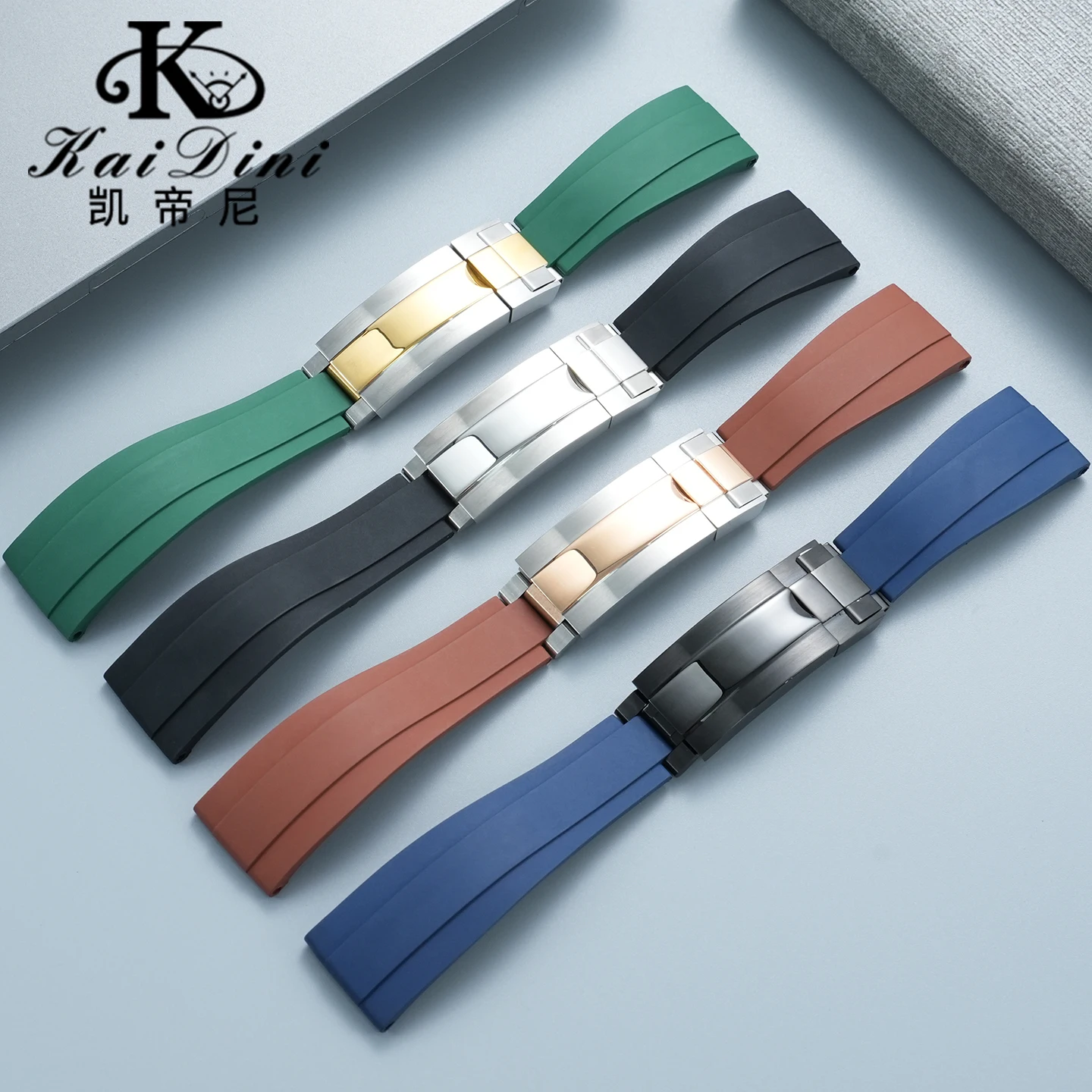 Fluororubber strap for Rolex Daytona 116509 Submariner/Datejust with built-in metal reinforced steel sheet FKM Watchband 20mm