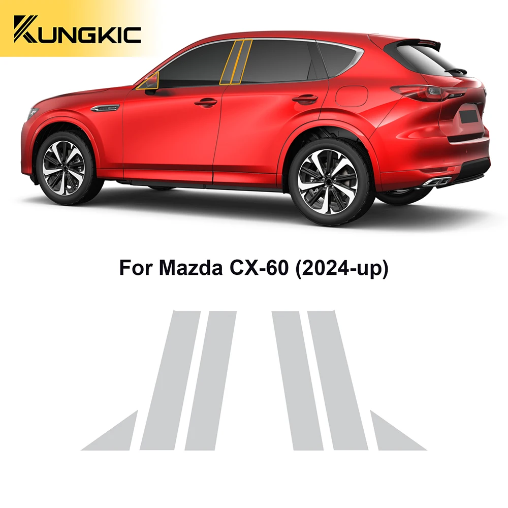 

For Mazda CX60 CX-60 2024-UP Headlight Rearview B C Pillars Pre-cut Paint Protection Film Clear TPU PPF Anti Scratch Sticker