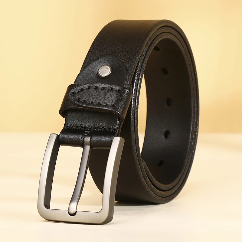 Clickclark 3.8cm 100% first layer cowhide vegetable tanned leather belt casual formal wear luxury cowhide belt gift