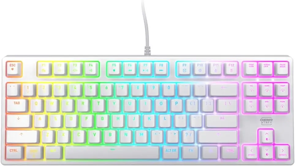 

K4V2 TKL Mechanical Gaming Keyboard | Wired Without Number Keypad | RGB Lighting MX2A RED Switches (White)
